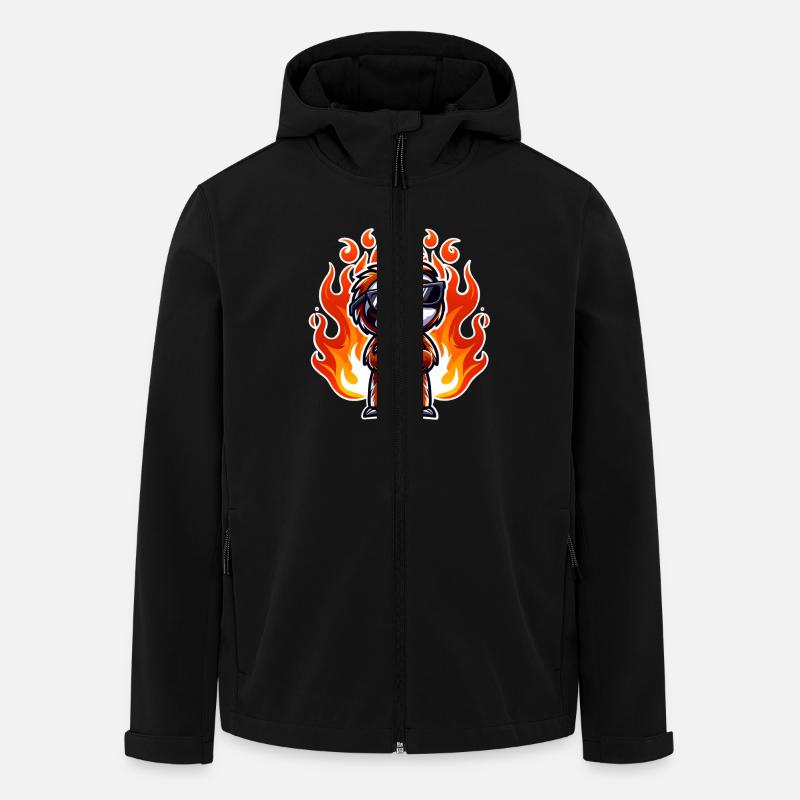 Faultier Cool Flammen Feuer - Recycelte Männer Softshell-Jacke von Stanley/Stella - Schwarz