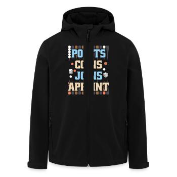 Backgammon Spiel - Recycelte Männer Softshell-Jacke von Stanley/Stella - Schwarz - Vorne - AI Model Male 185 light (185cm)