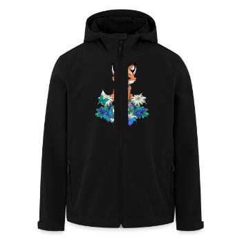 Renard de printemps Renards Enfants Enfant Tyrol Autriche - Veste softshell homme en polyester recyclé Stanley/Stella - noir - Devant - AI Model Male 185 light (185cm)