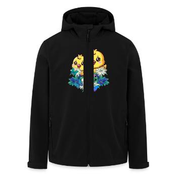 Beginning of Spring Tyrolean Chicks Easter Children Child - Men’s Recycled Softshell Jacket by Stanley/Stella - black - Front - AI Model Male 185 light (185cm)