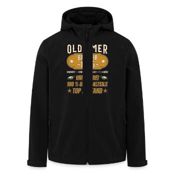Oldtimer Modell 1985 Vintage Retro funny Design - Recycelte Männer Softshell-Jacke von Stanley/Stella - Schwarz - Vorne - AI Model Male 185 light (185cm)