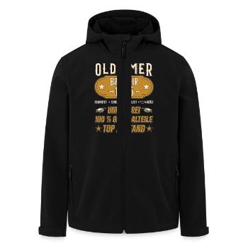 Oldtimer Modell 1975 Vintage Retro funny Design - Recycelte Männer Softshell-Jacke von Stanley/Stella - Schwarz - Vorne - AI Model Male 185 light (185cm)