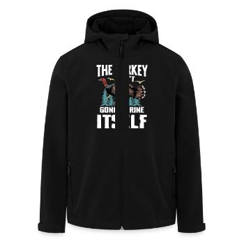 Aventure de chasse à la dinde : Je veux juste chasser la dinde - Veste softshell homme en polyester recyclé Stanley/Stella - noir - Devant - AI Model Male 185 light (185cm)