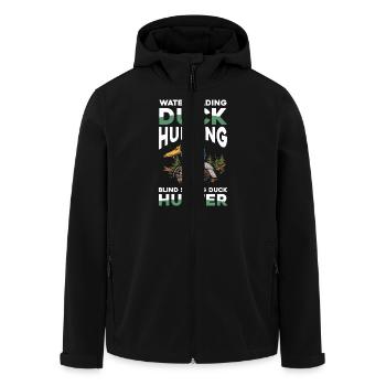 Duck hunters shoot heavier loads flag - Men’s Recycled Softshell Jacket by Stanley/Stella - black - Front - AI Model Male 185 light (185cm)