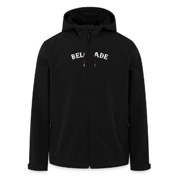 Belgrade Serbia Serbian Flag Proud Serb - Men’s Recycled Softshell Jacket by Stanley/Stella - black - Front - AI Model Male 185 light (185cm)