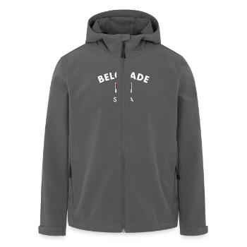 Belgrade Serbie Drapeau serbe Fier Serbe - Veste softshell homme en polyester recyclé Stanley/Stella - charbon - Devant - AI Model Male 185 light (185cm)