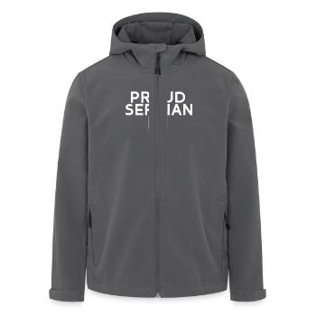 Fier Serbe Serbe Serbe Drapeau Serbe - Veste softshell homme en polyester recyclé Stanley/Stella - charbon - Devant - AI Model Male 185 light (185cm)