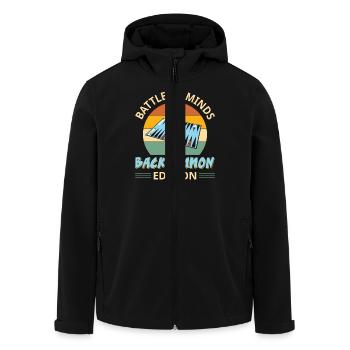 Backgammon Spiel - Recycelte Männer Softshell-Jacke von Stanley/Stella - Schwarz - Vorne - AI Model Male 185 light (185cm)