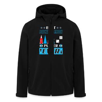 Backgammon Spiel - Recycelte Männer Softshell-Jacke von Stanley/Stella - Schwarz - Vorne - AI Model Male 185 light (185cm)