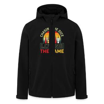 Backgammon Spiel - Recycelte Männer Softshell-Jacke von Stanley/Stella - Schwarz - Vorne - AI Model Male 185 light (185cm)
