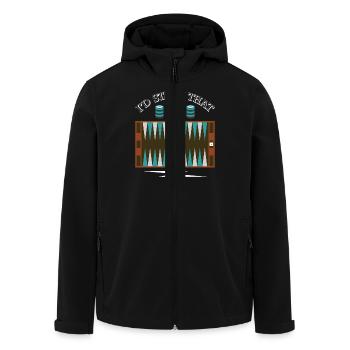 Backgammon Spiel - Recycelte Männer Softshell-Jacke von Stanley/Stella - Schwarz - Vorne - AI Model Male 185 light (185cm)