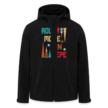 Backgammon Spiel - Recycelte Männer Softshell-Jacke von Stanley/Stella - Schwarz - Vorne - AI Model Male 185 light (185cm)