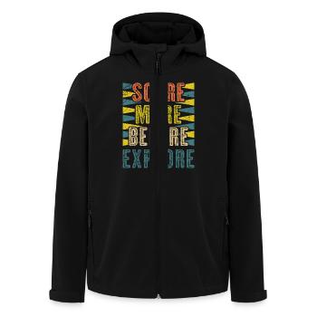 Backgammon Spiel - Recycelte Männer Softshell-Jacke von Stanley/Stella - Schwarz - Vorne - AI Model Male 185 light (185cm)