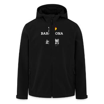 I love Barcelona Wortspiel Golden Gate Brücke Spanien Flagge - Recycelte Männer Softshell-Jacke von Stanley/Stella - Schwarz - Vorne - AI Model Male 185 light (185cm)