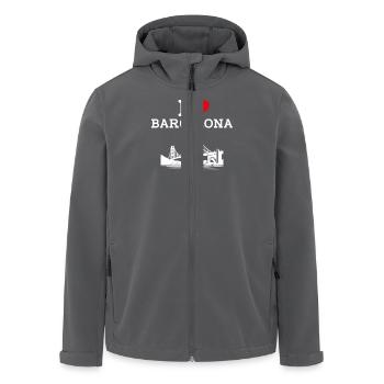 J’aime Barcelone Cool Heart Flag Golden Gate Lover - Veste softshell homme en polyester recyclé Stanley/Stella - charbon - Devant - AI Model Male 185 light (185cm)