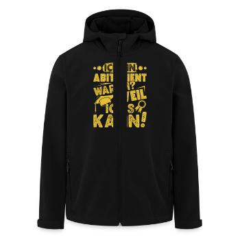 Abitur BIN ABITURIENT WEIL ICH'S KANN Abi Lustiges - Recycelte Männer Softshell-Jacke von Stanley/Stella - Schwarz - Vorne - AI Model Male 185 light (185cm)