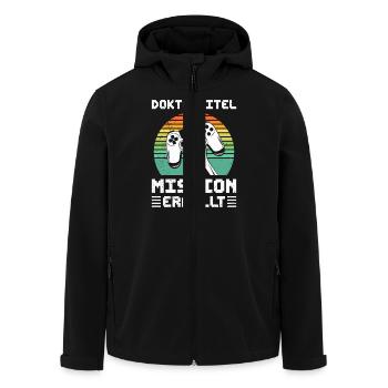 DOKTORTITEL MISSION ERFÜLLT Doktor Lustiges - Recycelte Männer Softshell-Jacke von Stanley/Stella - Schwarz - Vorne - AI Model Male 185 light (185cm)