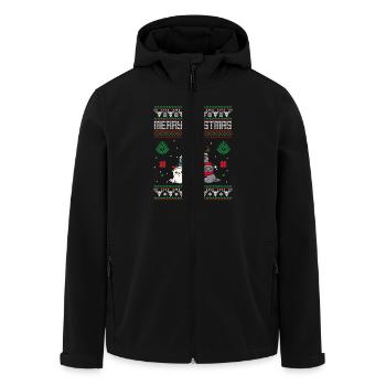 Robbe Weihnachten - Recycelte Männer Softshell-Jacke von Stanley/Stella - Schwarz - Vorne - AI Model Male 185 light (185cm)