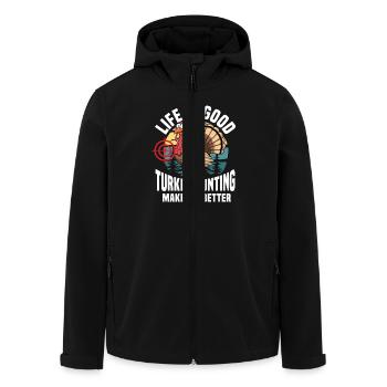 Aventure de chasse à la dinde : Je veux juste chasser la dinde - Veste softshell homme en polyester recyclé Stanley/Stella - noir - Devant - AI Model Male 185 light (185cm)
