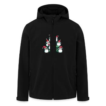 Pinguin Weihnachten Christbaum - Recycelte Männer Softshell-Jacke von Stanley/Stella - Schwarz - Vorne - AI Model Male 185 light (185cm)