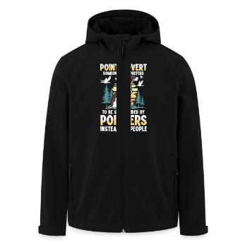 Chasseur avec son chien de chasse - Veste softshell homme en polyester recyclé Stanley/Stella - noir - Devant - AI Model Male 185 light (185cm)