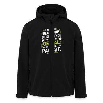 Die Erfahrung hat mich ausgezeichnet gemacht. - Recycelte Männer Softshell-Jacke von Stanley/Stella - Schwarz - Vorne - AI Model Male 185 light (185cm)