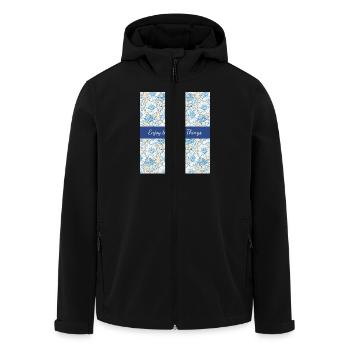 Enjoy the little things with floral patterns - Men’s Recycled Softshell Jacket by Stanley/Stella - black - Front - AI Model Male 185 light (185cm)