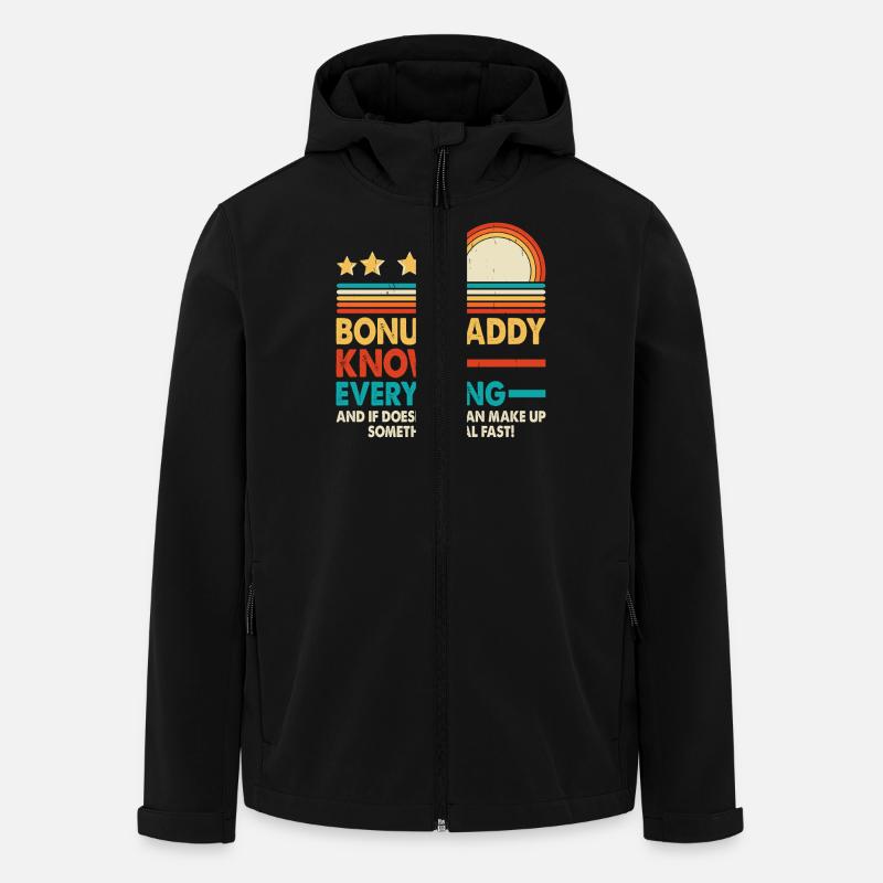 Papa bonus - Veste softshell homme en polyester recyclé Stanley/Stella - noir