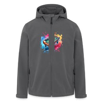 Tischkicker Tischfußball - Recycelte Männer Softshell-Jacke von Stanley/Stella - Schwarz - Vorne - AI Model Male 185 light (185cm)