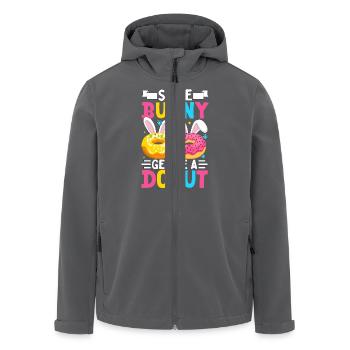 Un lapin m’apporte un beignet - Veste softshell homme en polyester recyclé Stanley/Stella - charbon - Devant - AI Model Male 185 light (185cm)