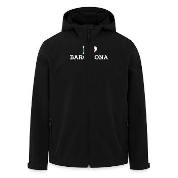 I love Barcelona Cool Wrong Flag Japan Herz Wortspiel - Recycelte Männer Softshell-Jacke von Stanley/Stella - Schwarz - Vorne - AI Model Male 185 light (185cm)