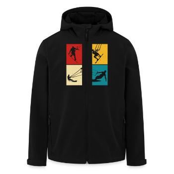 Kitesurfer Kiteboard Kitesurfen Kitesurf - Recycelte Männer Softshell-Jacke von Stanley/Stella - Schwarz - Vorne - AI Model Male 185 light (185cm)