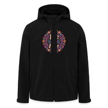 Amour et Paix Mandala Artwork pour l’Harmonie - Veste softshell homme en polyester recyclé Stanley/Stella - noir - Devant - AI Model Male 185 light (185cm)