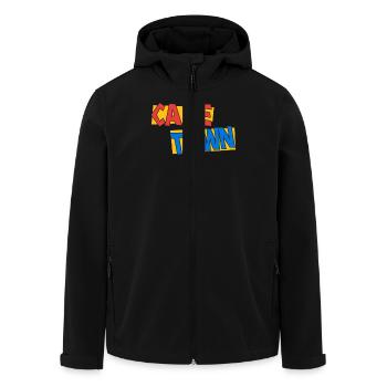 Conception de lettrage Cave Town pour les fans et - Veste softshell homme en polyester recyclé Stanley/Stella - noir - Devant - AI Model Male 185 light (185cm)
