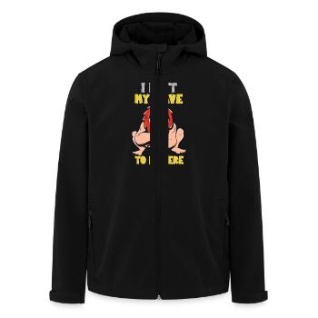 I left my cave to be here, funnier - Men’s Recycled Softshell Jacket by Stanley/Stella - black - Front - AI Model Male 185 light (185cm)