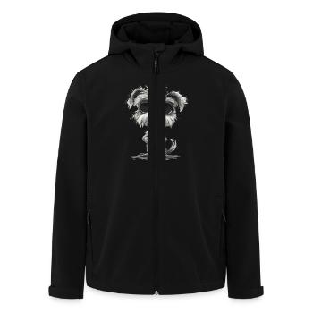 Niedlicher Hund Mit Kaffeetasse Für Tierliebhaber - Recycelte Männer Softshell-Jacke von Stanley/Stella - Schwarz - Vorne - AI Model Male 185 light (185cm)