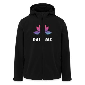 Namaste Lotus – Spirituelles Yoga Design - Recycelte Männer Softshell-Jacke von Stanley/Stella - Schwarz - Vorne - AI Model Male 185 light (185cm)