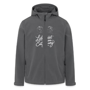 Love knows no distance: connectedness in - Men’s Recycled Softshell Jacket by Stanley/Stella - anthracite - Front - AI Model Male 185 light (185cm)