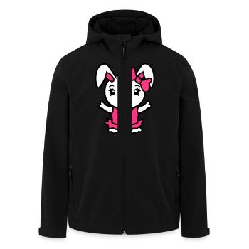 Bunny Girl Pretty Bow Woman Bunny Cute Small - Men’s Recycled Softshell Jacket by Stanley/Stella - black - Front - AI Model Male 185 light (185cm)
