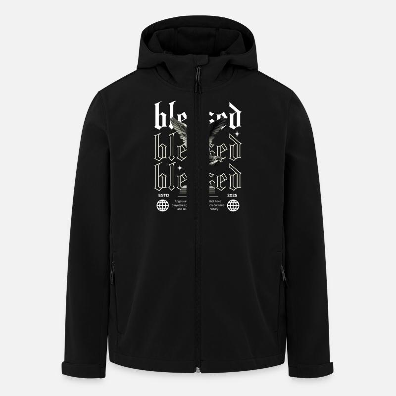 Bienheureuse Foi Ange Streetwear - Veste softshell homme en polyester recyclé Stanley/Stella - noir