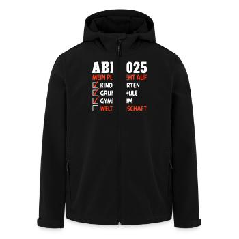 ABI 2025 MEIN PLAN GEHT AUF WELTHERRSCHAFT Lustig - Recycelte Männer Softshell-Jacke von Stanley/Stella - Schwarz - Vorne - AI Model Male 185 light (185cm)