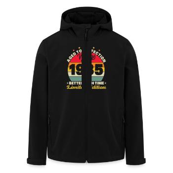 1985 Vintage Retro Geburtstagsgeschenk - Recycelte Männer Softshell-Jacke von Stanley/Stella - Schwarz - Vorne - AI Model Male 185 light (185cm)
