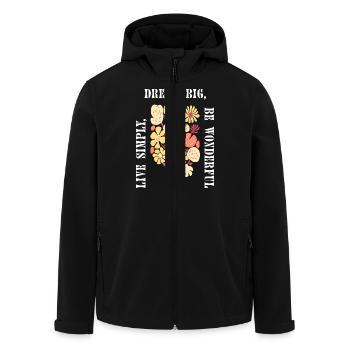 Dream big Boho Flower Floral Floral Summer Vibes - Men’s Recycled Softshell Jacket by Stanley/Stella - black - Front - AI Model Male 185 light (185cm)
