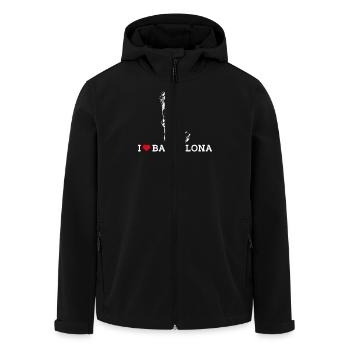 J’aime Barcelone Statue De La Liberté Coeur Drapeau Jeu De Mots - Veste softshell homme en polyester recyclé Stanley/Stella - noir - Devant - AI Model Male 185 light (185cm)