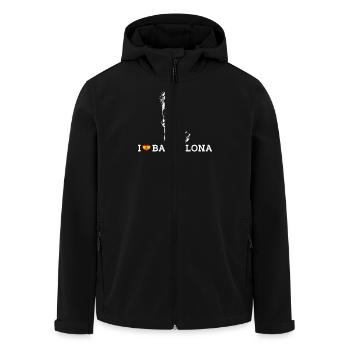 I Love Barcelona Cool Statue Of Liberty Heart Flag - Men’s Recycled Softshell Jacket by Stanley/Stella - black - Front - AI Model Male 185 light (185cm)