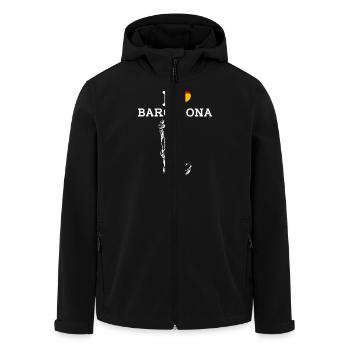 I Love Barcelona Statue Spanien Liebhaber Herz Flagge - Recycelte Männer Softshell-Jacke von Stanley/Stella - Schwarz - Vorne - AI Model Male 185 light (185cm)