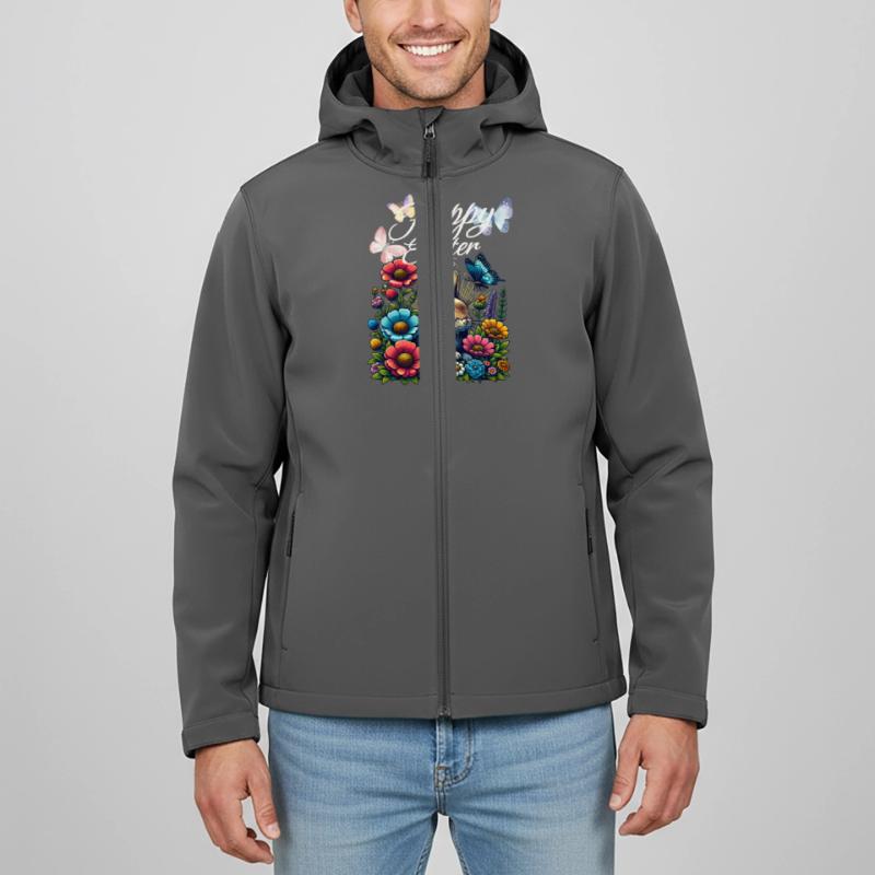 Happy Easter Happy Easter Easter Easter Bunny Men’s Recycled Softshell Jacket Discoverer by Stanley/Stella