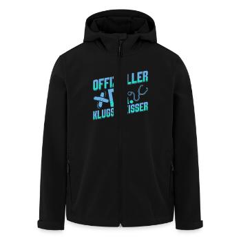 Doktortitel OFFIZIELLER DR. KLUGSCHEIßER Lustiges - Recycelte Männer Softshell-Jacke von Stanley/Stella - Schwarz - Vorne - AI Model Male 185 light (185cm)