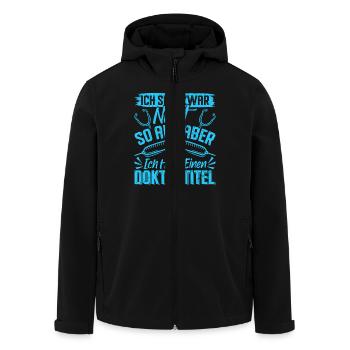 Doktortitel SEHE ZWAR NICHT SO AUS ABER HABE - Recycelte Männer Softshell-Jacke von Stanley/Stella - Schwarz - Vorne - AI Model Male 185 light (185cm)