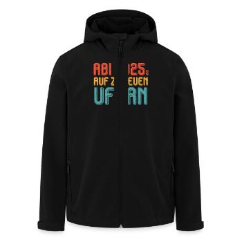 ABI 2025 AUF ZU NEUEN UFERN Abiturient Lustiges - Recycelte Männer Softshell-Jacke von Stanley/Stella - Schwarz - Vorne - AI Model Male 185 light (185cm)